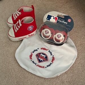 Philadelphia Phillies Baby Set - Shoes, Bib, and Pacifiers